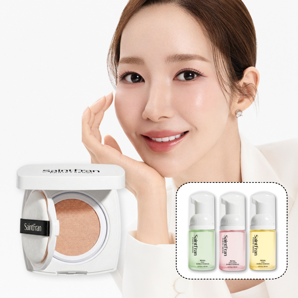 세인트프랑 더마 스킨 에끌라 틴트 쿨링 쿠션 팩트 본품12g(버블에센스30ml 3종 중 1종 랜덤증정) - 상품 이미지
