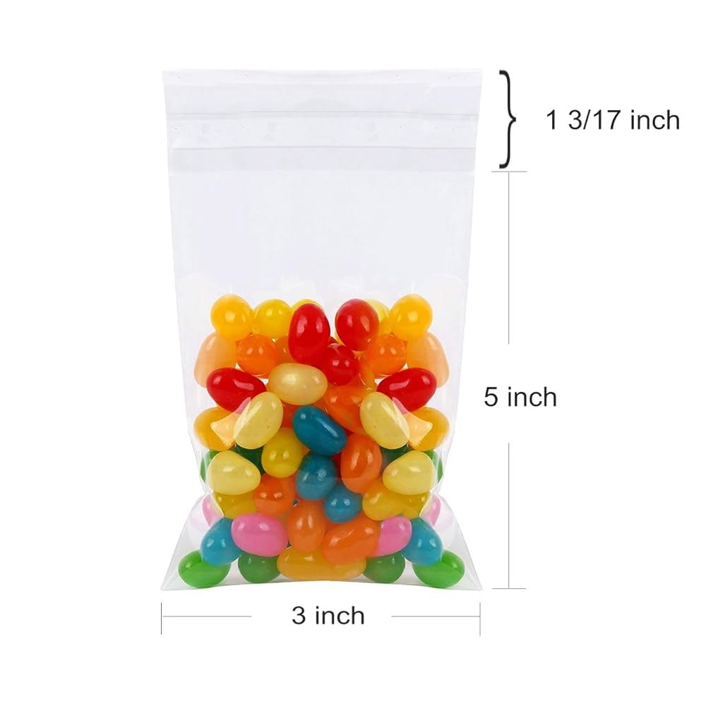 400ct 작은 투명 첼로 가방 셀프 씰링 3인치 x 5인치 (7.6 12.7cm), 쿠키용 접착 비닐 캔디 크리스마스 생일 파티 장식 선물 - 상세 이미지 2