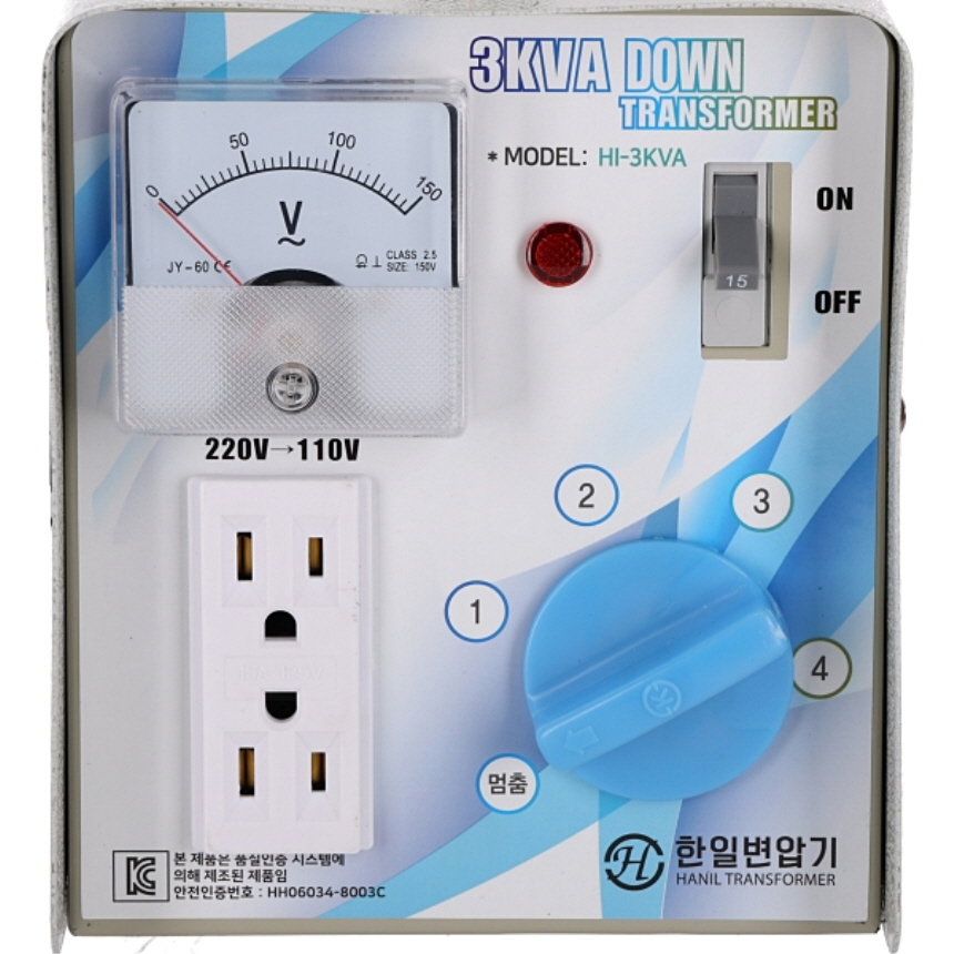 가정용 소형 변압기 HI-3KVA 3000VA 220V~110V 다운 트랜스 한일트랜스 - 상세 이미지 3