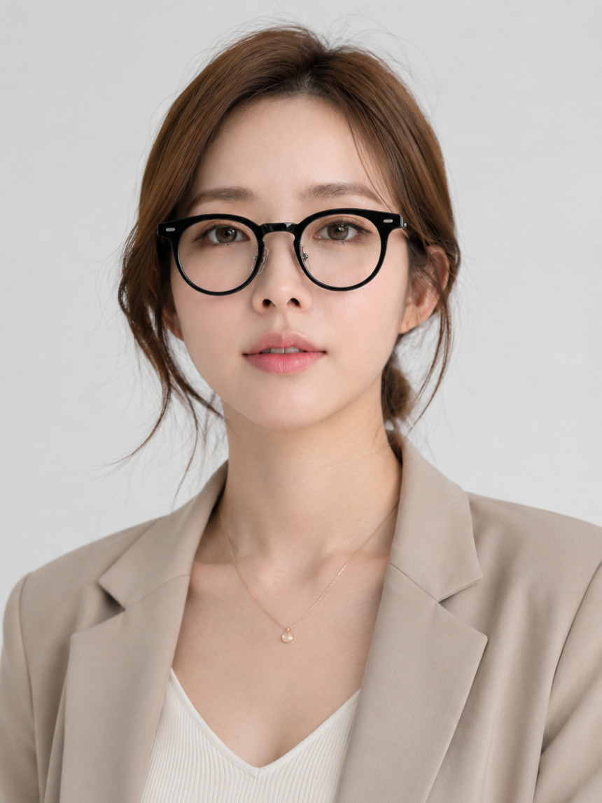 [뿔테안경] 동그란 블랙 뿔테 원더풀스 차은우 안경