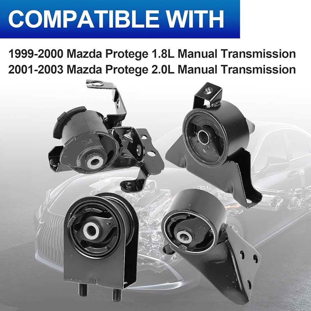 1999-2003 Protege 1.8L 2.0L 및 2002-2003 Protege5와 호환되는 4PCS 엔진 모터 마운트 세트 - 수동 변속기 지원 키트에는 A6486 A648 - 상세 이미지 2