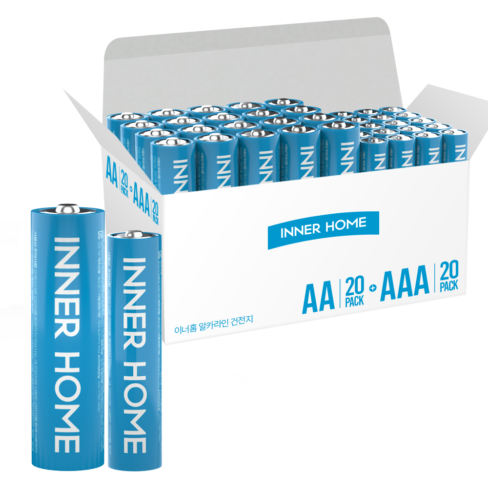 이너홈 건전지 알카라인 AA+AAA, 40개입, 1개