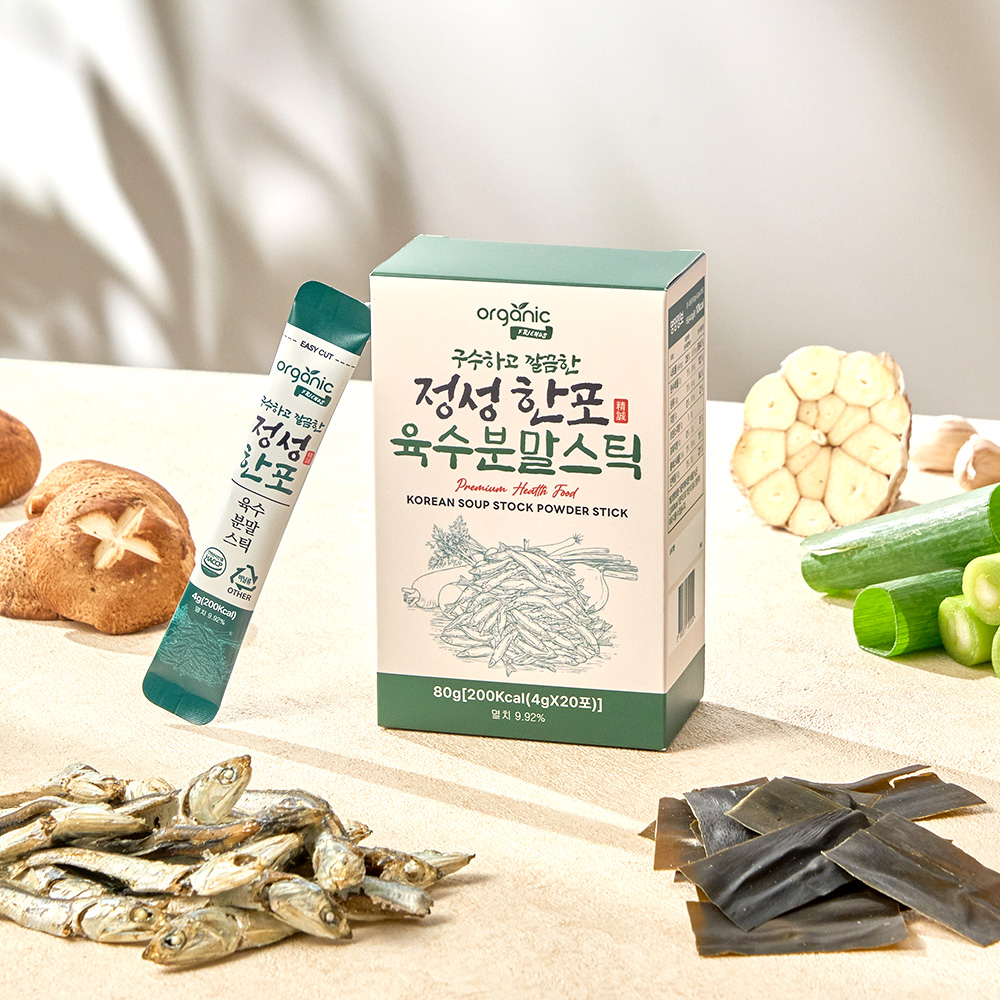 정성 한포 육수 분말 스틱 코인육수 멸치 다시마 가루 조미료 20개입 - 상품 이미지