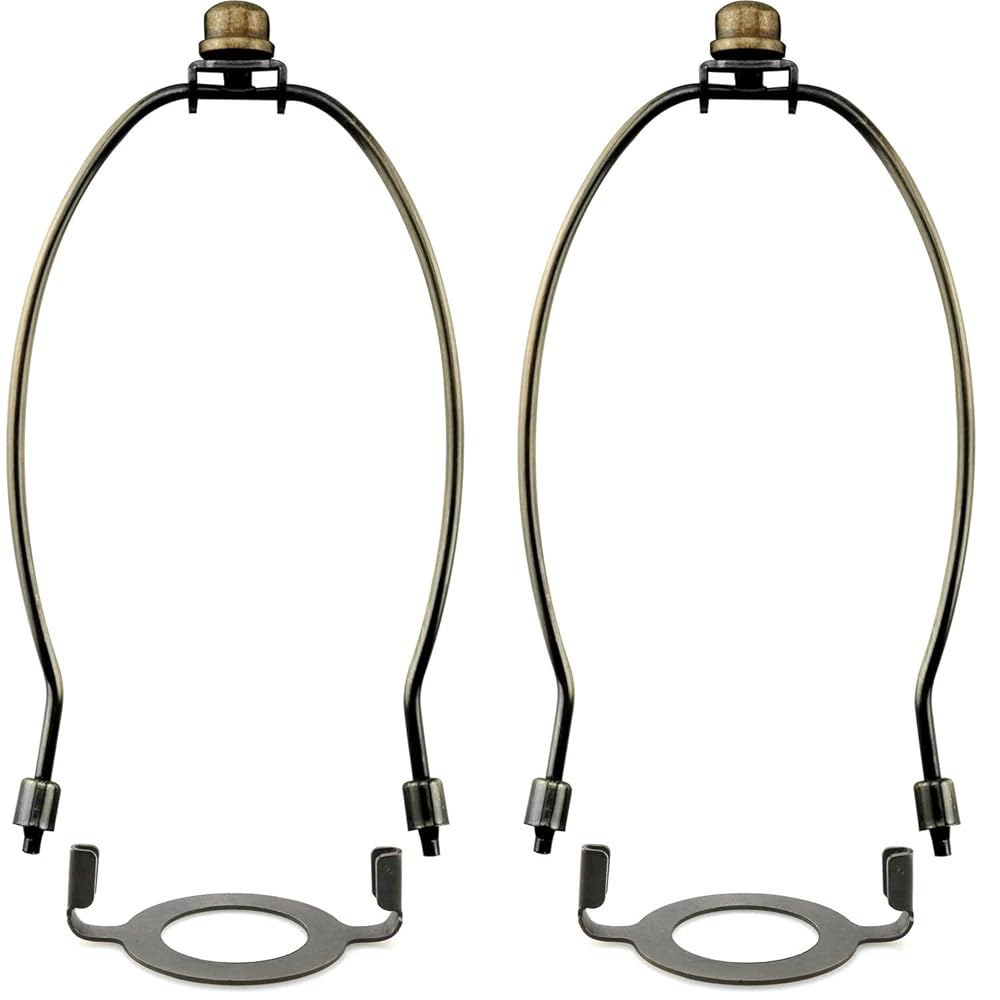 JJHXSM 램프 그늘 브래킷 2PCS 앤티크 황동 하프 홀더, E26 UNO 라이트 베이스 및 Finial 부품 10인치 10 Inch - 상품 이미지