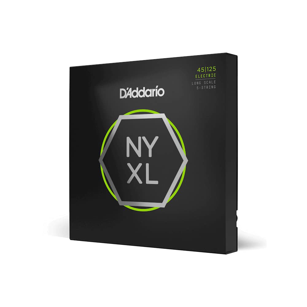 다다시오 베이스 기타 줄, NYXL 니켈 도금, NYXL45125, 라이트 탑/미디엄 바텀 게이지 45-125, 롱 스케일, 5현 세트, 팩 - 상품 이미지