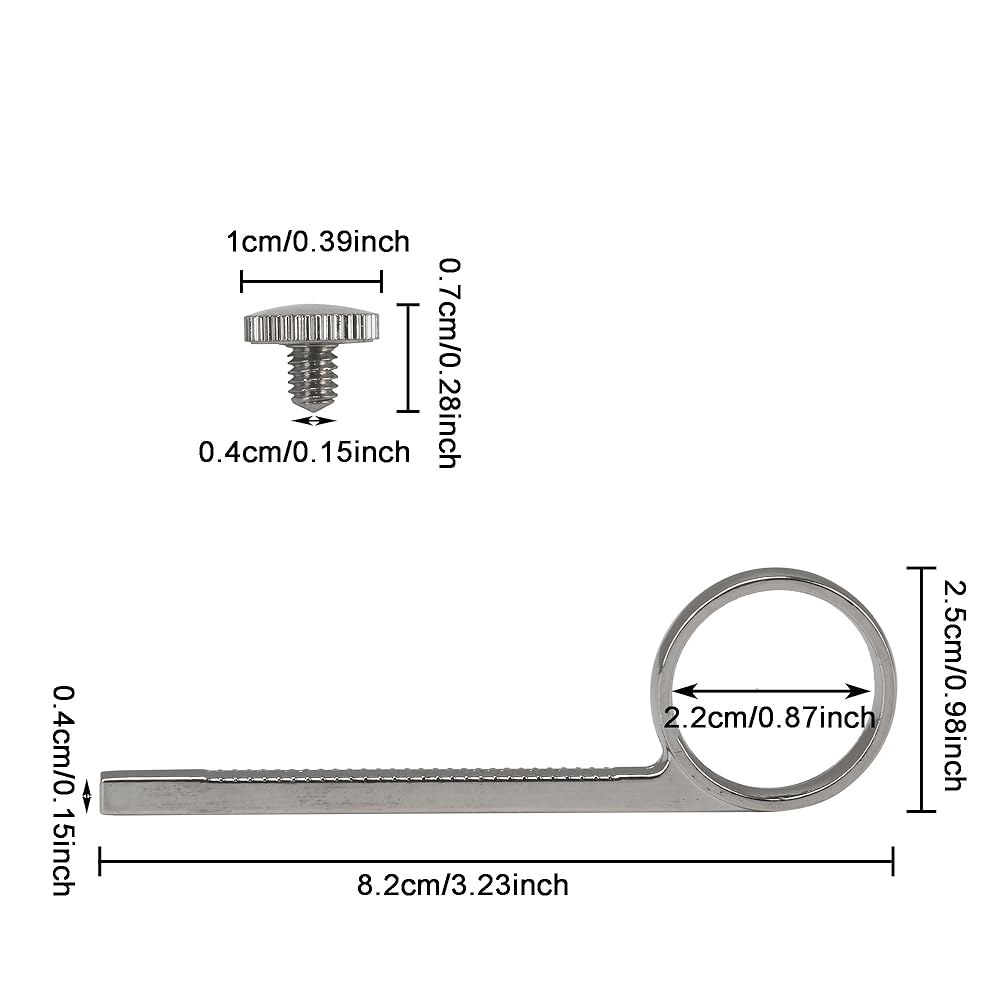 Bb 트럼펫 세 번째 밸브 슬라이드 링, 실버 도금 황동 조절식 핑거 링 - 82mm, 4x4mm 정사각형 마운트 및 하드웨어 포함 - 상세 이미지 2