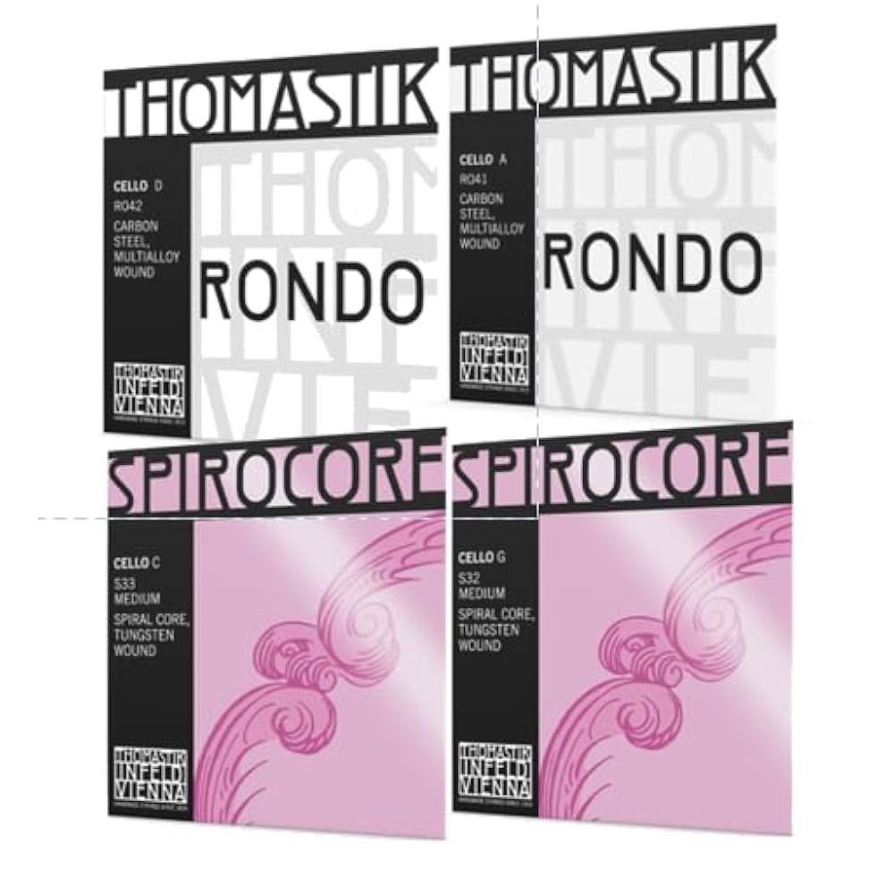토마스틱-인펠트 스피로코어 텅스텐 & 론도 첼로 스트링 4/4 풀 세트 SPI-RONDO | A D G 싱글 1 C String - Tungsten Wou - 상품 이미지