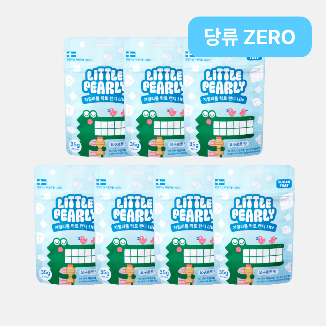 리틀펄리 유아 어린이 자일리톨 장유산균 무설탕 캔디 라이트 요거트, 35g, 7개 - 상품 이미지