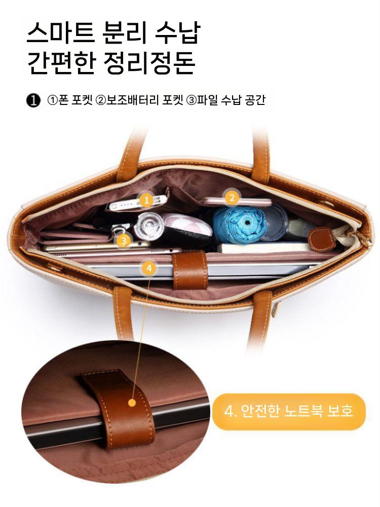 여자서류가방 남녀공용백팩 여행용 대용량 노트북 남자백팩 백팩코디 수납 맥북 책가방 여성백팩 블랙 11.6인치 - 상세 이미지 5