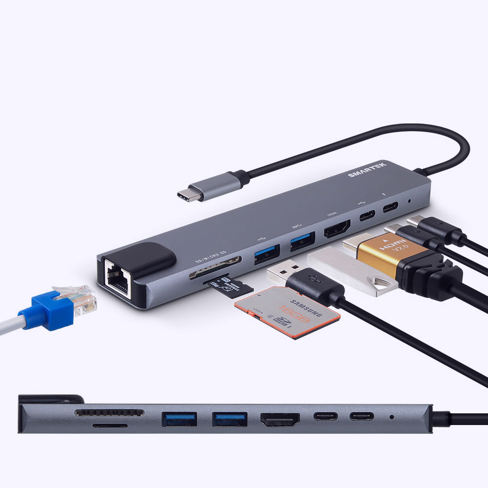 C타입허브 USB3.0 멀티허브 8in1 노트북 맥북 아이패드 HDMI DEX - 상품 이미지