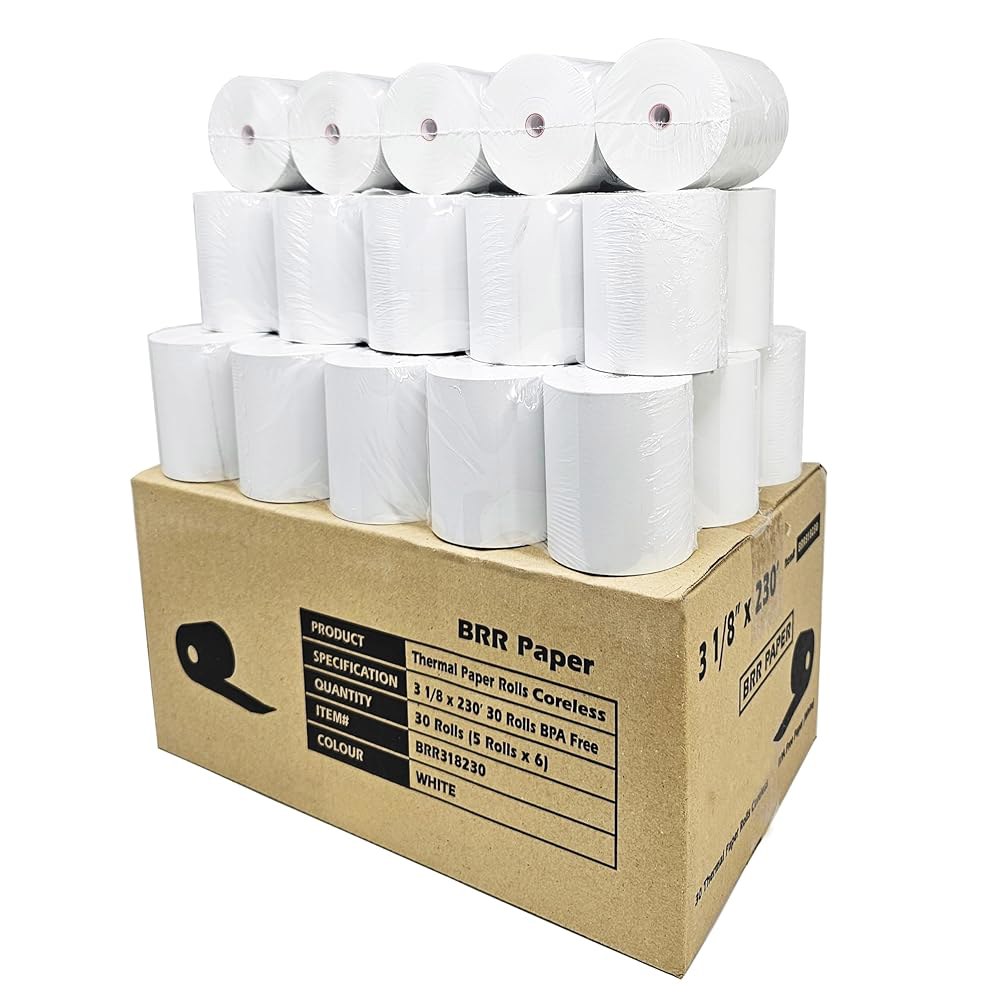 (코어리스 롤 30개 - GSM 50개) 3 1/8 x 230 열지 영수증 3개는 BuyRegisterRolls에서 TSP500 TSP600 TSP 700 TSP2000 CT S3 - 상세 이미지 2