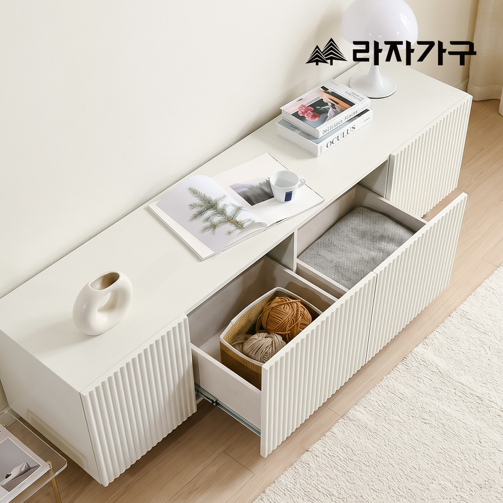 라자가구 세린 템바보드 높은 티비장 벽걸이 티비다이 TV 서랍 선반 수납장 거실장 1350 - 상세 이미지 5