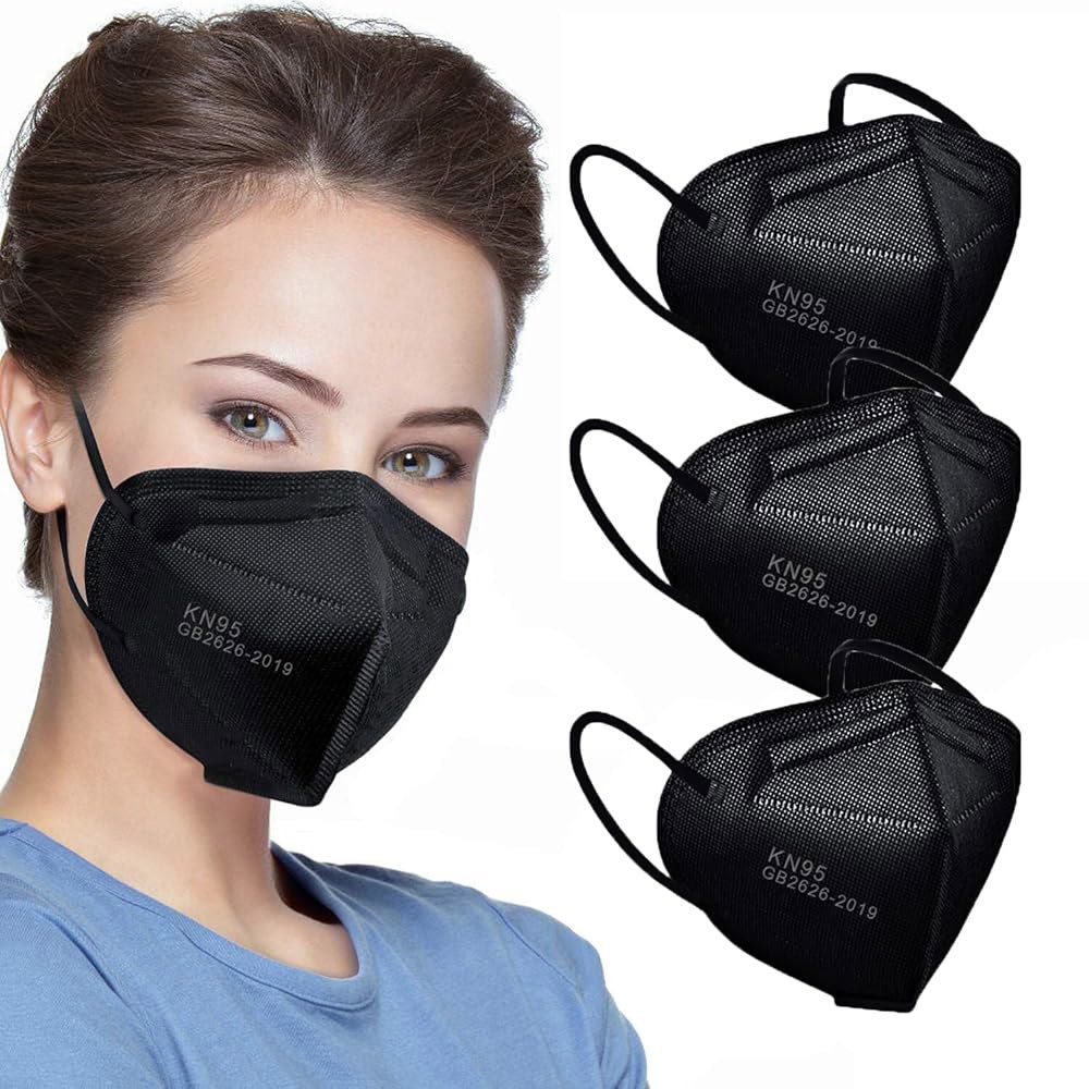 LEMENT 50pcs KN95 페이스 마스크 블랙 5겹 컵 먼지 안전 필터 효율 95 통기성 탄성 이어 루프 Black - 상세 이미지 2