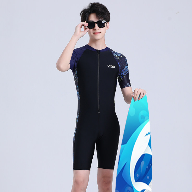 남자 전신수영복 9부 전문 강습용 해변 래시가드 수영장 - 상품 이미지