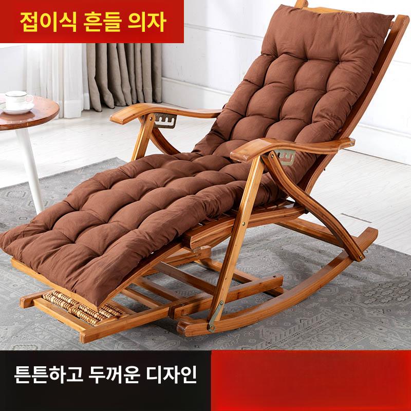접이식 흔들의자 의자 대나무 테라스 발코니 1인용 흔들 일광욕 - 상세 이미지 2
