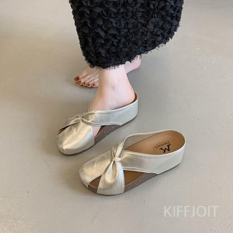 KIFFJOIT 실버 플랫폼 슬리퍼