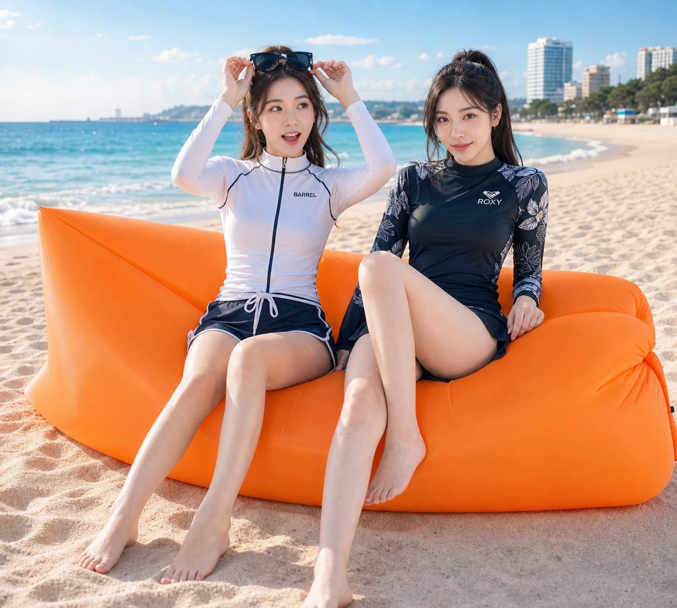바나나 에어 침대 튜브 쇼파 에어매트 캠핑용 빈백 야외침대 야외의자 - 상세 이미지 3