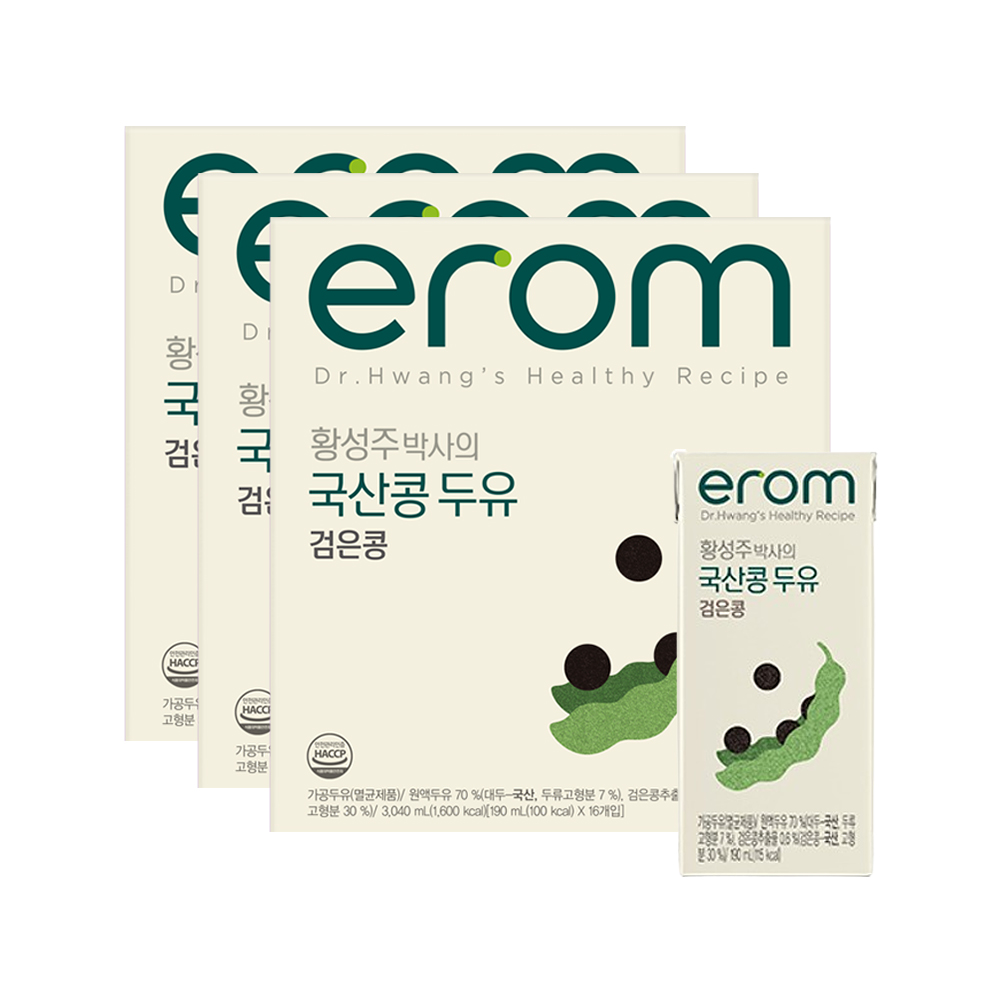 이롬두유 황성주박사의 국산콩두유 검은콩두유, 190ml, 48개 - 상품 이미지