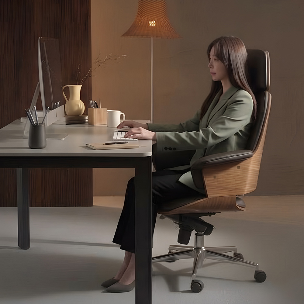 펠슨 허리 편한 책상의자 고급 사무용 사장님 중역 의자 브라운 이미지 6