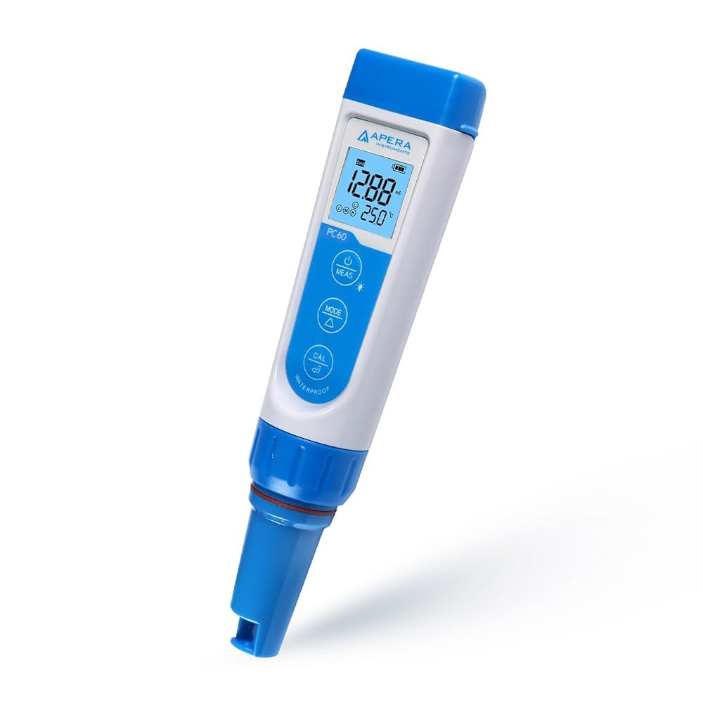 APERA 인스트루먼트 AI316 프리미엄 시리즈 PC60 5-in-1 방수 pH /EC (전도성) /TDS (ppm) / 염도 (ppt) 온도. 멀티 파라미터 포켓 테스터 키트 - 상세 이미지 2