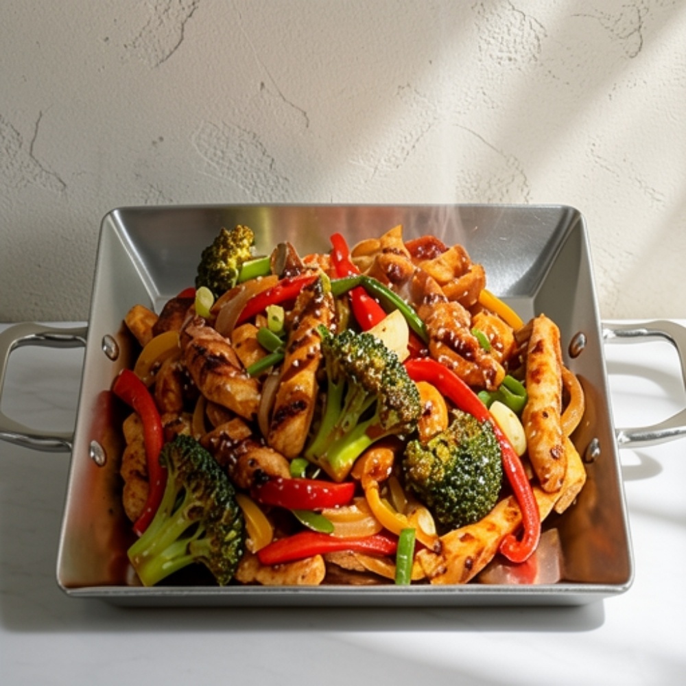 인기픽 국산 삼중 스텐 사각볶음후라이팬 닭갈비팬 사각철판볶음팬 업소용 - 상품 이미지