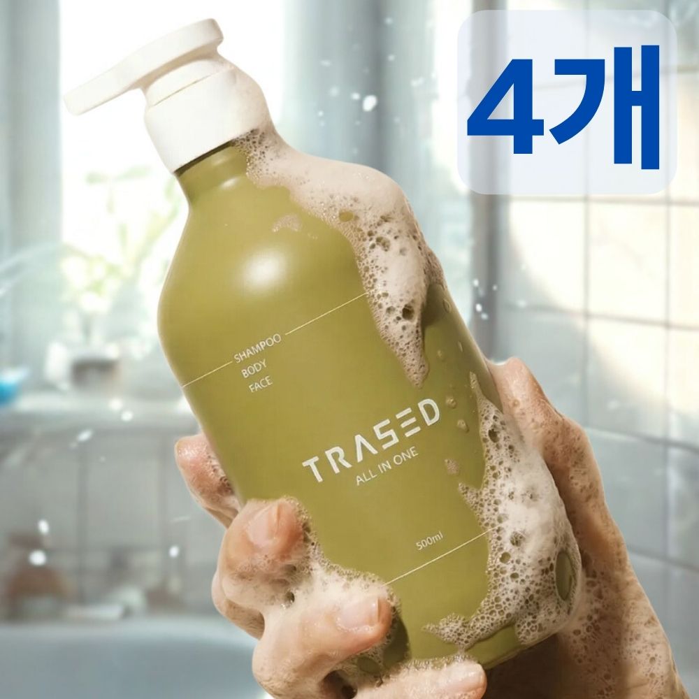트라세드 올인원바디워시 천연샴푸 향좋은 약산성 바디클렌저 라벤더, 500ml, 4개 - 상품 이미지
