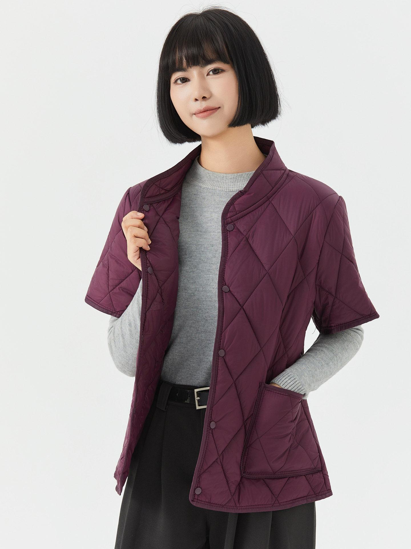 할머니겨울옷 누빔 중년여성 빅사이즈 플리스 카키 아줌마옷 경량 반팔패딩조끼 - 상세 이미지 4