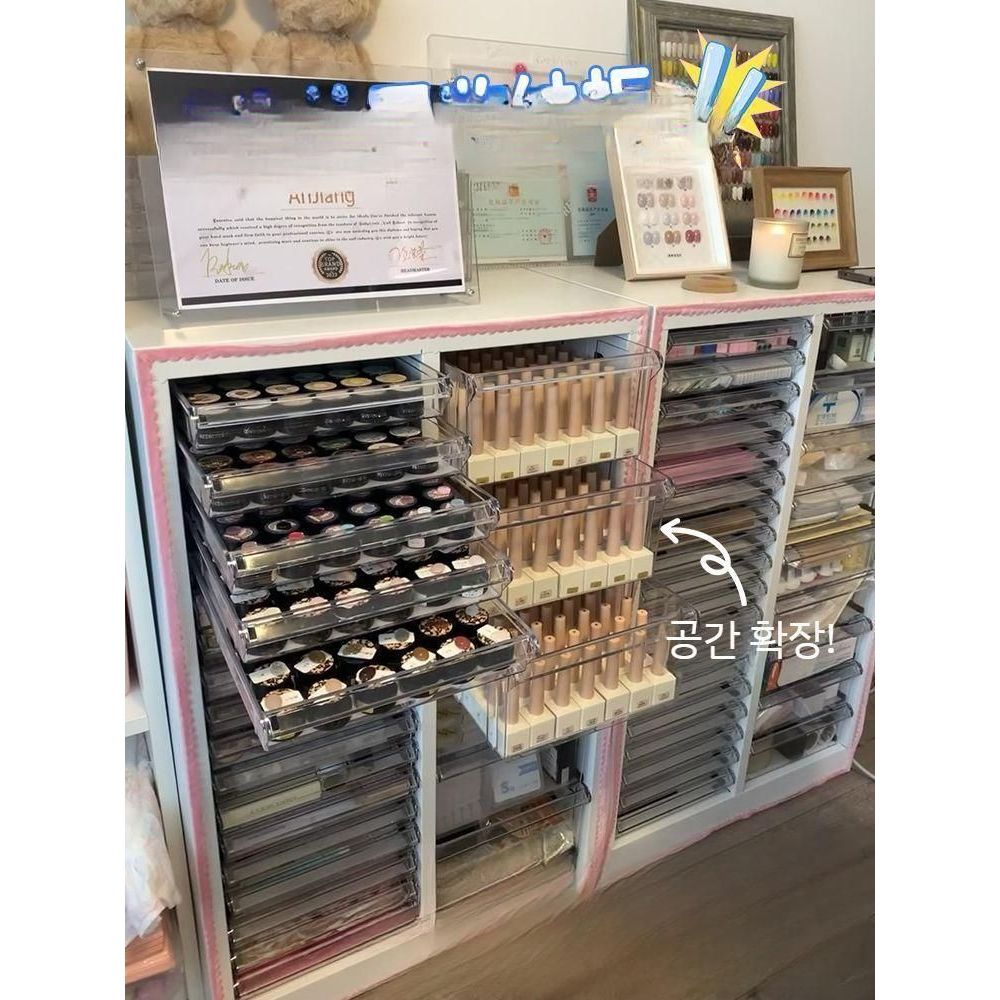 용지 서랍장 종이 캐비닛 철제 문서 원목 수납장 틈새 정리 광폭 플라스틱 드레스룸 와이드 12cm 드로우 오프흰색 - 상품 이미지