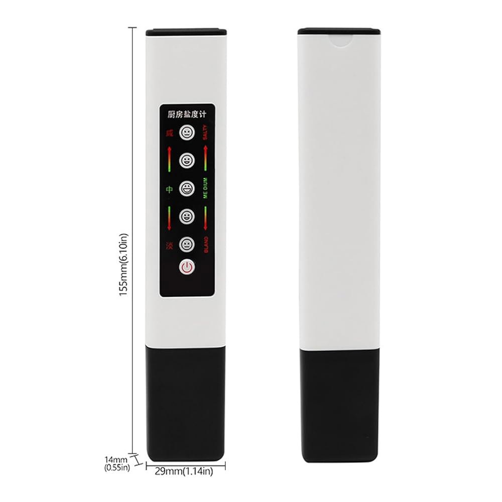 XROLAND 식품 염도 측정기 감지기, 전자 계량기, LED 디스플레이 주방 공급, 크기 약 155x29x14mm - 상세 이미지 2