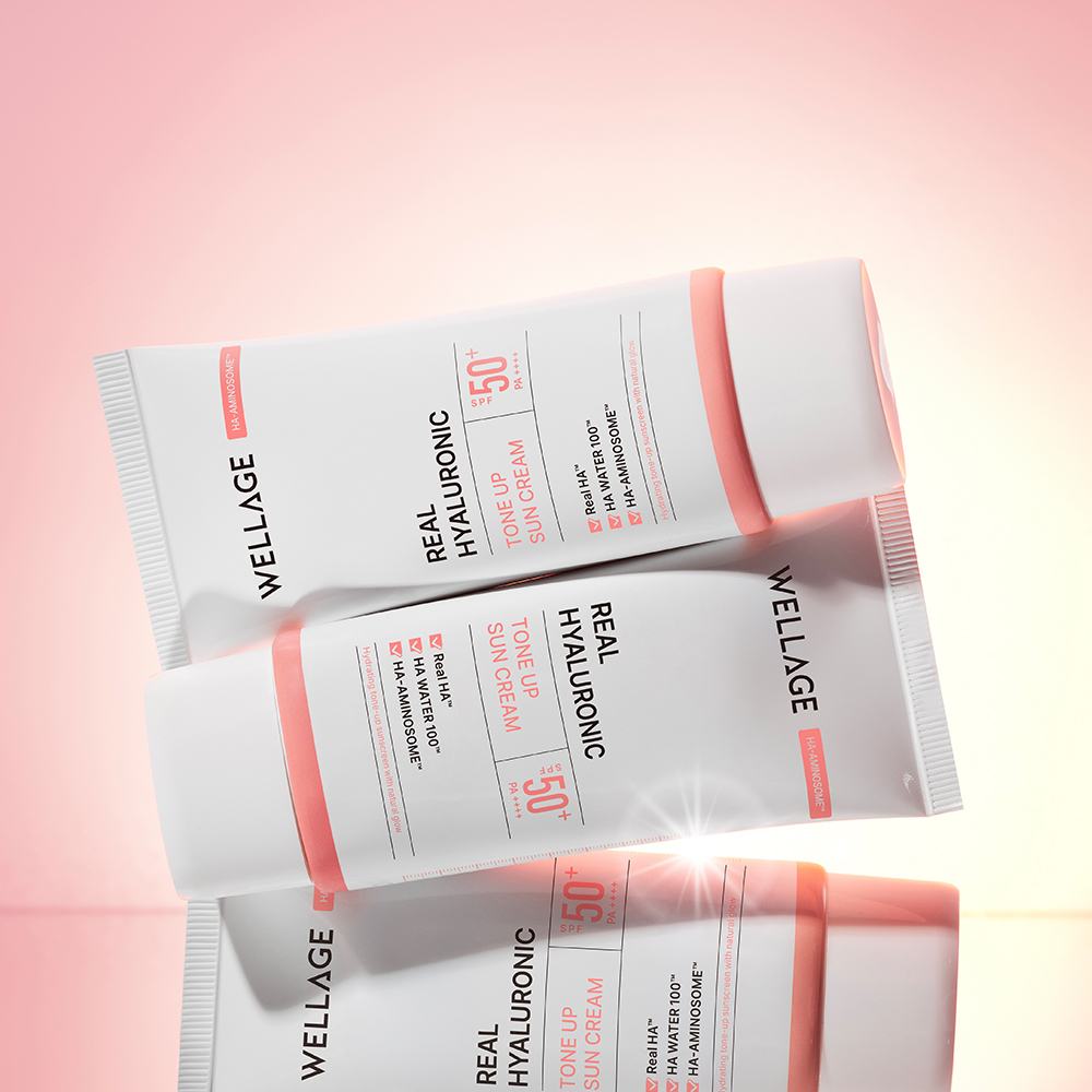 웰라쥬 리얼 히알루로닉 톤업 선크림 50ml (SPF50+ / PA++++) / 수분 밀착 광채 (+수딩크림 20ml 증정) - 상세 이미지 4