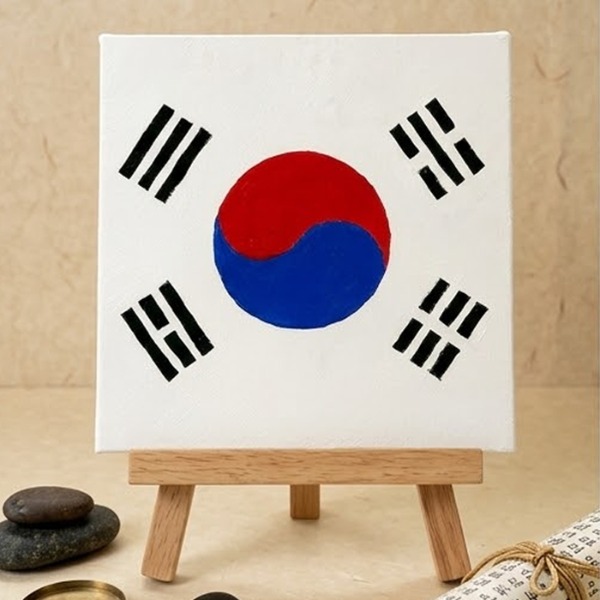 호국보훈 캔버스 컬러 넘버링 태극기 액자 만들기 - 상품 이미지