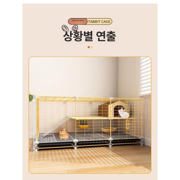 튼튼한 대형견 조립식 야외 이동식 반려견 펜스 사육장 초대형 70 x 35x39 여름 신모델 내추럴 우드 - 상세 이미지 4