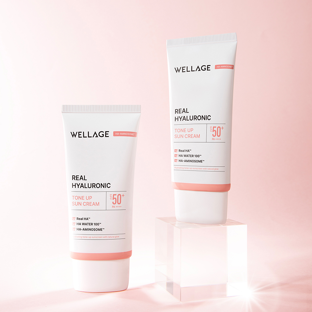 웰라쥬 리얼 히알루로닉 톤업 선크림 50ml (SPF50+ / PA++++) / 수분 밀착 광채 (+수딩크림 20ml 증정) - 상세 이미지 2