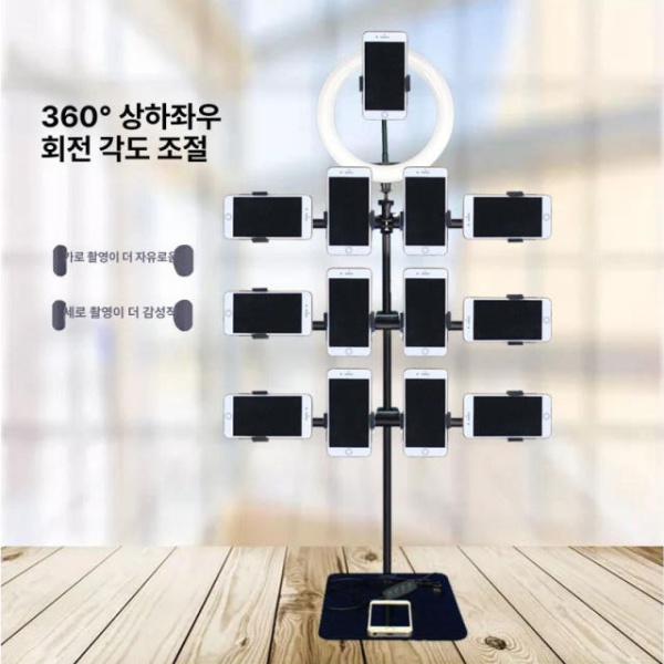 고급 탁상용 스마트폰 촬영 태블릿 다중 거치대 진열대용 충전 1칸 4대 - 상세 이미지 3