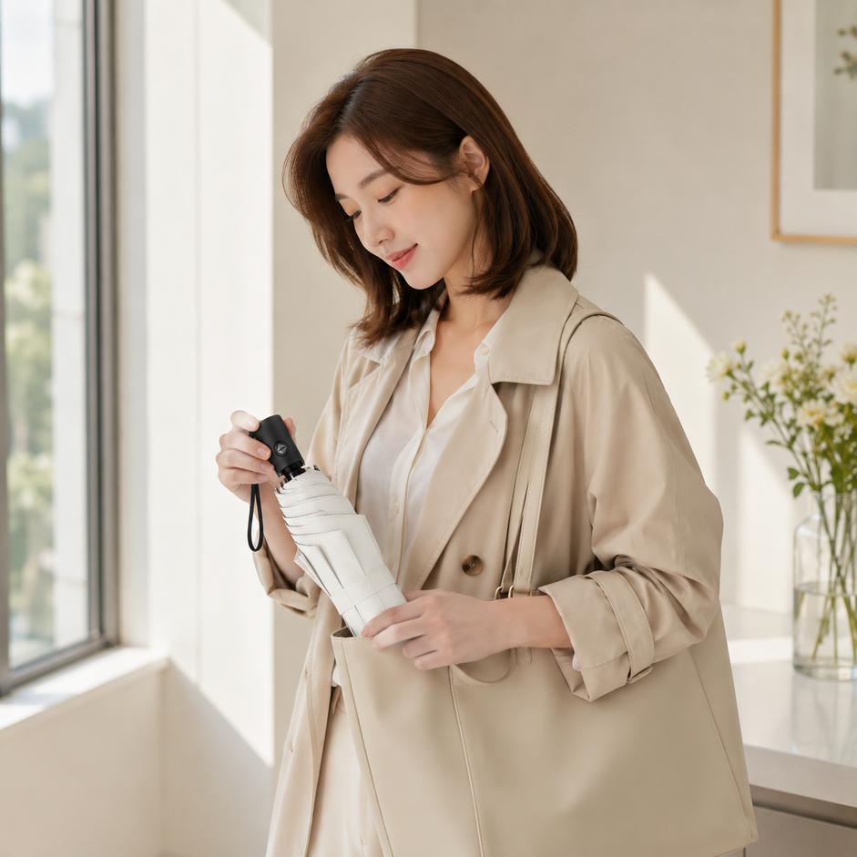 데일리콤프 UV 자외선차단 3단 자동 우양산 암막 접이식 우산 양산 겸용 이미지 7