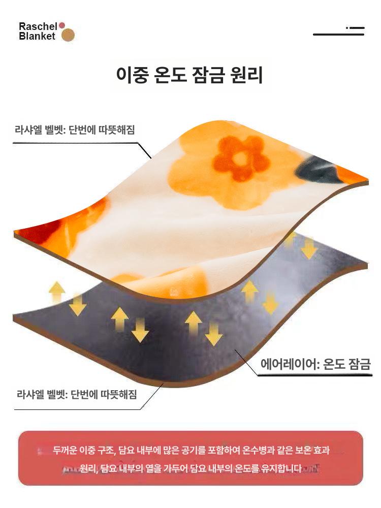 따뜻 밍크이불 레트로감성 할머니담요 극세사 옛날밍크담요 두꺼운담요 양털이불 - 상세 이미지 3