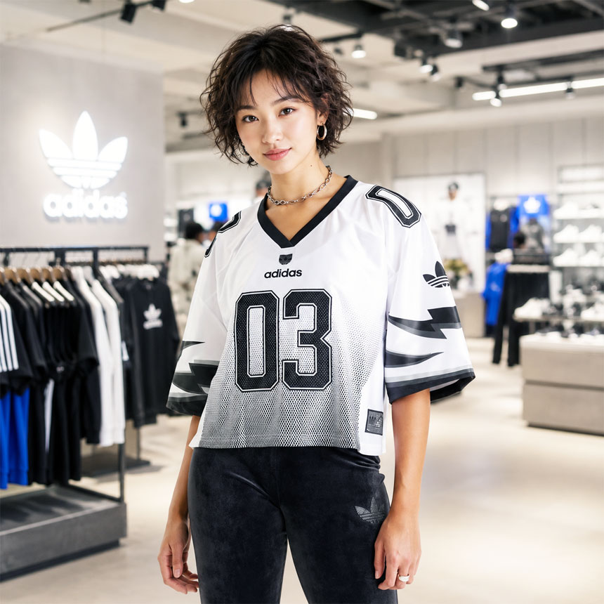 아디다스 여자 반팔 저지 오리지널스 아딜레니움 풋볼 그래픽 티셔츠 JX9216(화이트), L - 상세 이미지 5