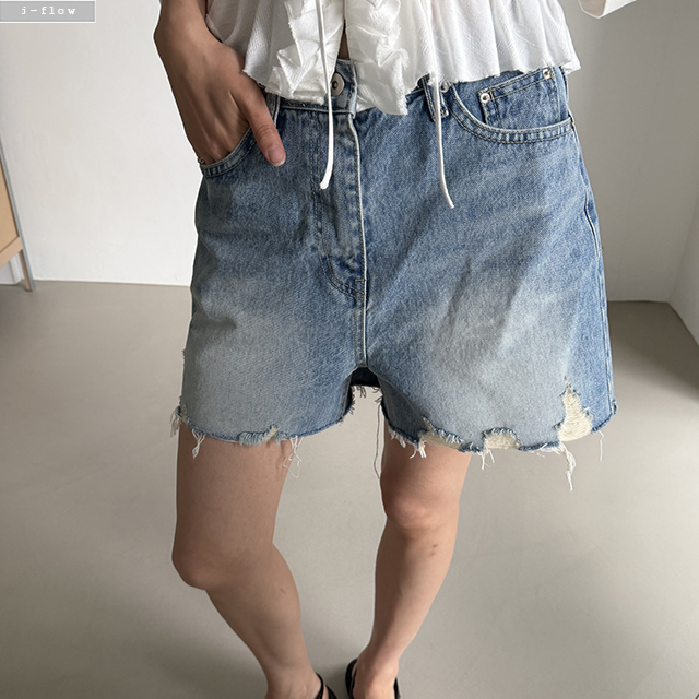 리모르 내추럴 워싱 4부 데님 숏팬츠 1col S,M,L 봄 여름 데끼 반바지 제이플로우 - 상세 이미지 4