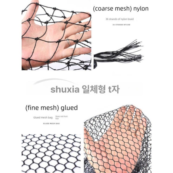 강력한 투망용 접이식 합사 계곡용 새우 대형 어망 두꺼운 60cm 정사각형 거친 망 - 상세 이미지 3
