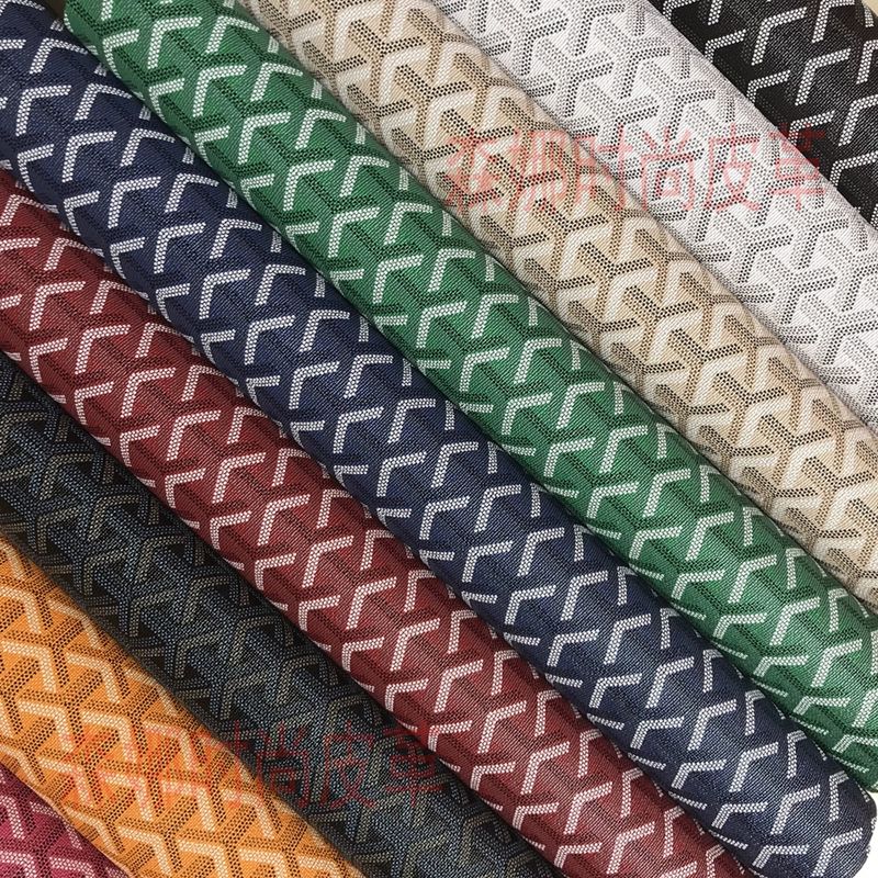 PVC PU 인조 가죽 원단 Y자형 패턴 인조가죽 핸드백 프린트 여행 가방 DIY 소재 - 상품 이미지