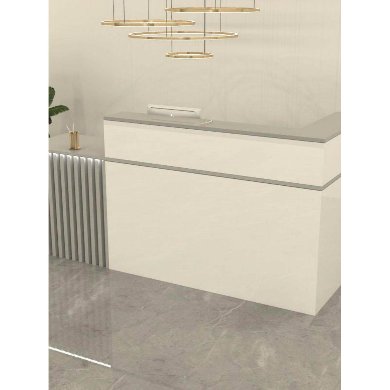 학원 안내데스크 인포메이션 도서관가구 데스크 프론트 백배목 좌회전 120x60x100cm - 상세 이미지 3