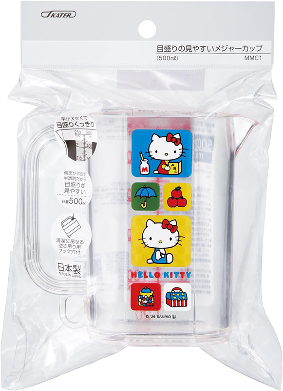스케이터 헬로키티 레트로 캐릭터 메저 눈금 계량컵 500ml MMC1 - 하카타몰
