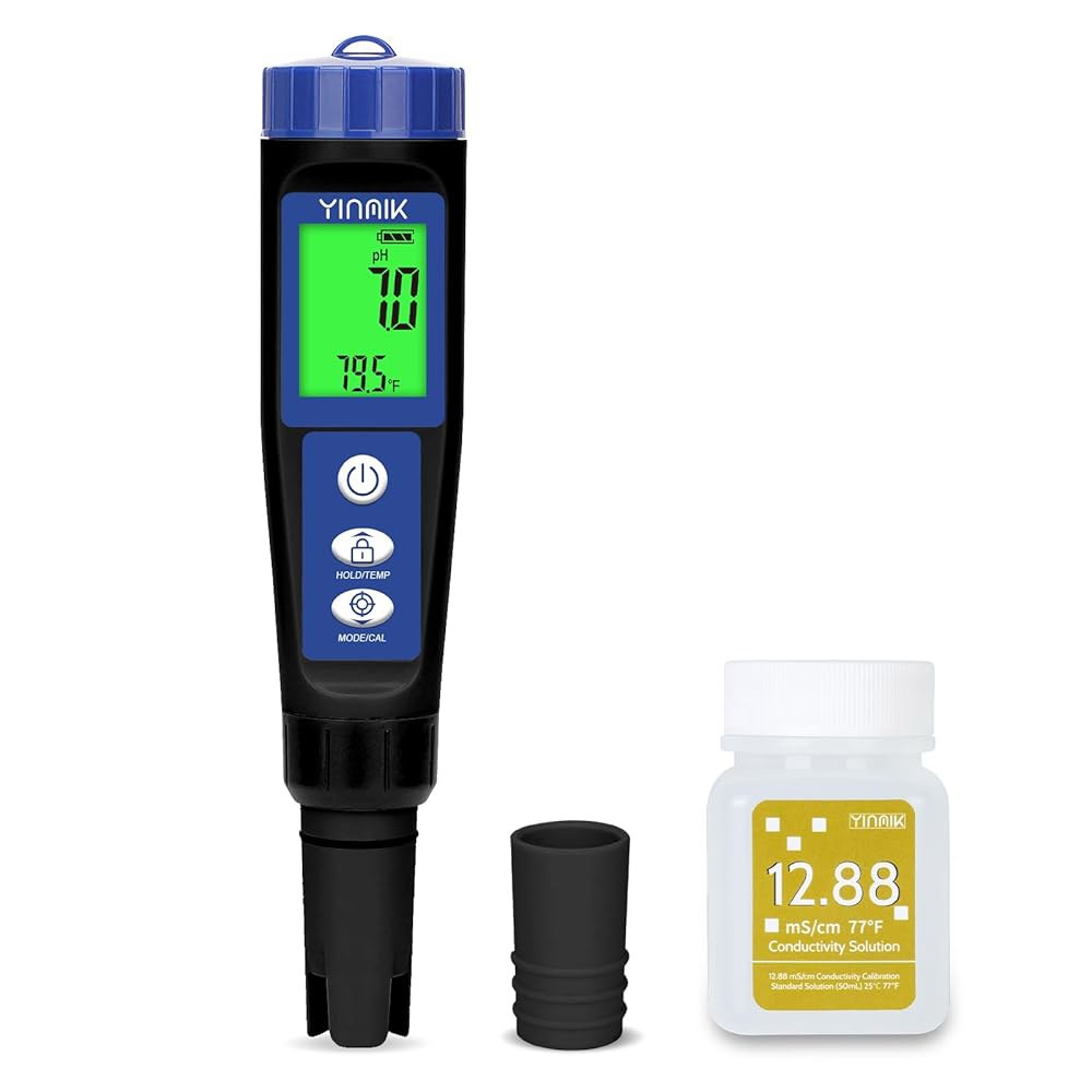 1 pH 소금물 풀 6의 염도 측정기 EC TDS ORP 온도 테스트 키트 모니터 수경재배 전도도 PPM 리더기 인믹 소금 검사기 수족관 코이 연못용 - 상품 이미지