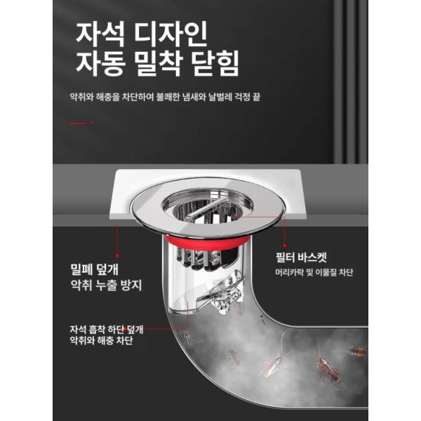 강력한 화장실 하수구 배수구 트랩 날파리 베란다 차단 세탁기 밀폐 플라스틱 캡 1개 - 상세 이미지 4