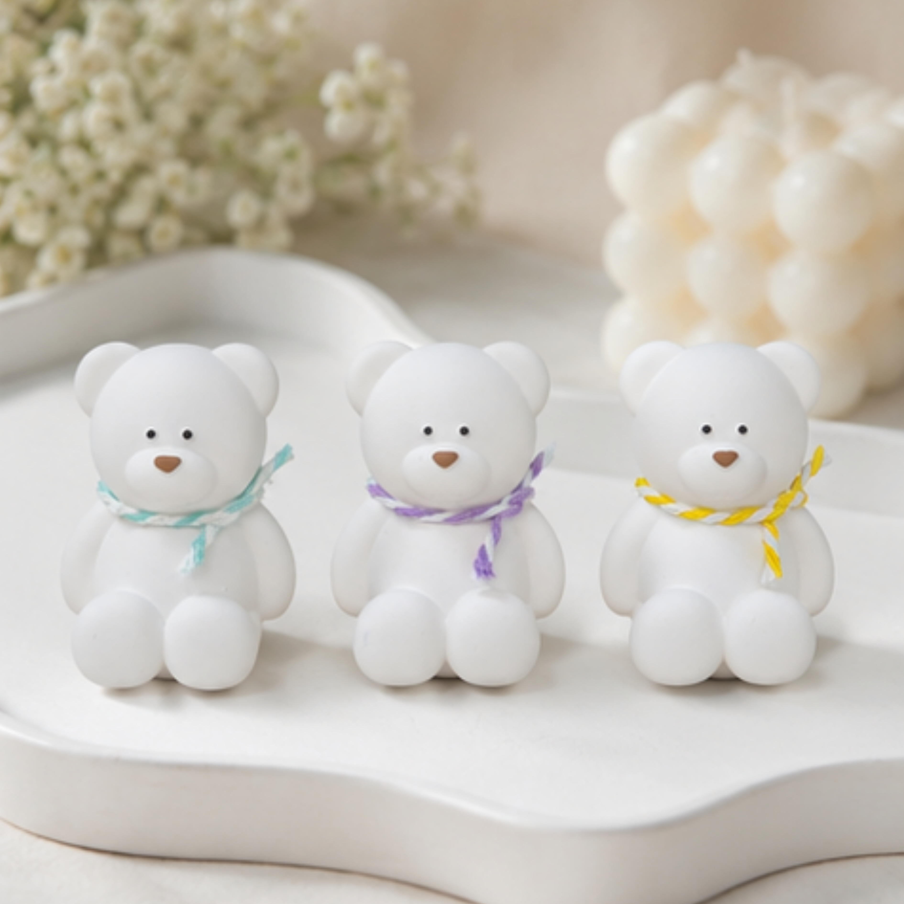 30개 미니 곰 차량용 석고방향제 개업 행사 단체 답례품 머스크 - 상품 이미지