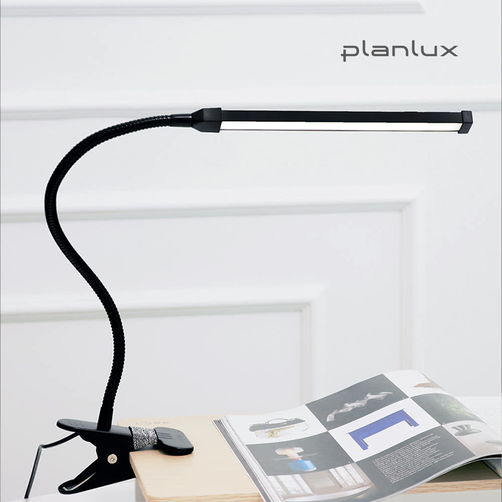 플랜룩스 LED 독서등 라인코 침대 책상 스탠드 조명 USB 블랙 - 상품 이미지