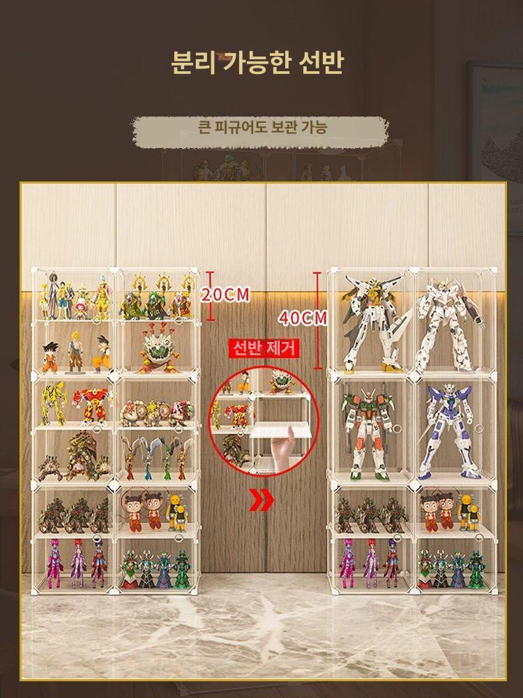 투명 쇼케이스 진열 거치대 정리함 아크릴케이스 피규어장식장 받침대 칸막이 선반 - 상세 이미지 3