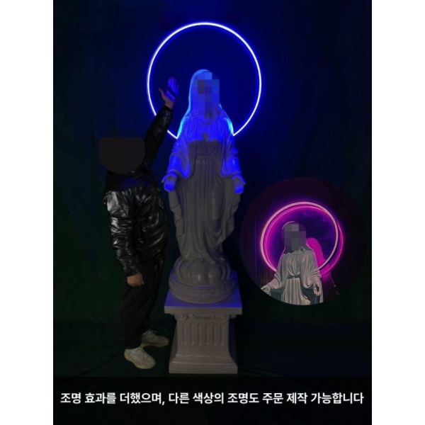 고귀한 파티마의 성모상 교회 장식품 기도하는 가정 핸즈 위드 레트로 35 x 35x90cm - 상세 이미지 2