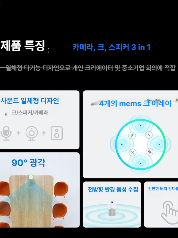 화상회의 고화질 웹캠 마이크 스피커 세트 영상통화 원격회의 음성통화 장비 - 상세 이미지 2
