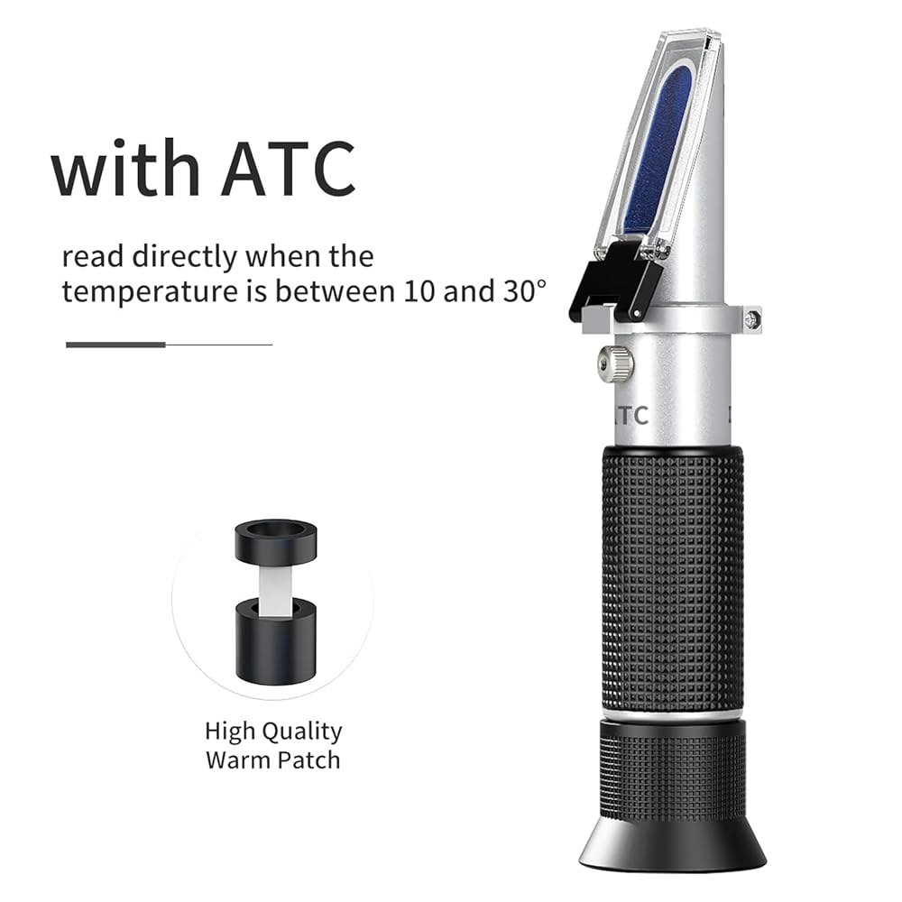 해양 모니터링, 어류 양식, 수영장 습도계를 위한 ATC, 염수 수족관 듀얼 스케일 0-100 PPT 및 비중 1.000-1.070 염분 측정기를 갖춘 난베이 염도 굴절계 - 상세 이미지 3